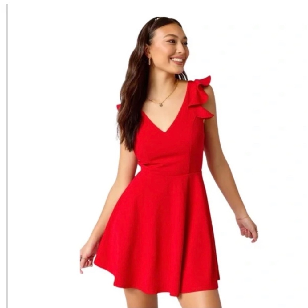Ruffled mini dress Mi Ami by Francesca’s- Red